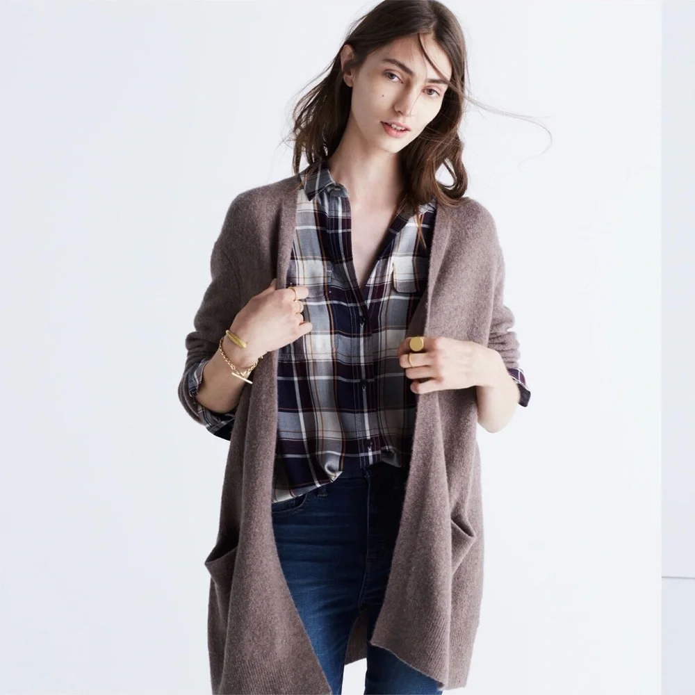 Madewell Ryder Cardigan Sweater in Heather Root Size L - Picture 6 of 12